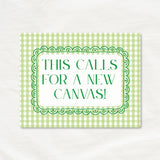 Needlepoint Congratulations Cards Pack of 6 | "This Calls for a New Canvas" Green Gingham | Celebration Card Set | Needlepoint Lover Gift