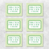 Needlepoint Congratulations Cards Pack of 6 | "This Calls for a New Canvas" Green Gingham | Celebration Card Set | Needlepoint Lover Gift