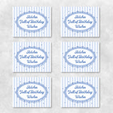 Needlepoint Birthday Cards Set of 6 | Blue Floral "Stitches Full of Birthday Wishes" | Bulk Cards for Needlepoint Lovers | Craft Room Gift