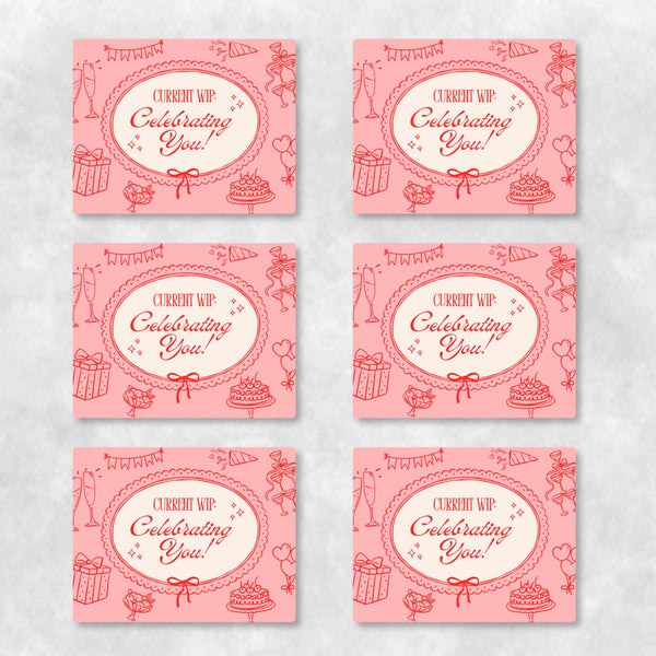 Needlepoint Congratulations Cards Pack of 6 | Funny Stitching Celebration Card Set | WIP Card for Needlepointers | Bulk Greeting Cards