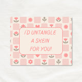 Needlepoint Love Cards Set of 6 | "Untangle a Skein" Funny Stitching Cards | Funny Cards for Needlepointers | Bulk Friendship Cards