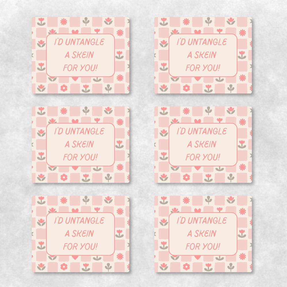 Needlepoint Love Cards Set of 6 | "Untangle a Skein" Funny Stitching Cards | Funny Cards for Needlepointers | Bulk Friendship Cards