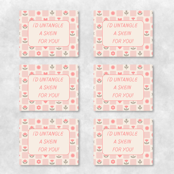 Needlepoint Love Cards Set of 6 | "Untangle a Skein" Funny Stitching Cards | Funny Cards for Needlepointers | Bulk Friendship Cards