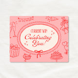 Funny Needlepoint Congratulations Card | "Current WIP: Celebrating You" | Card for Stitcher | Needlepoint Lover Greeting Card