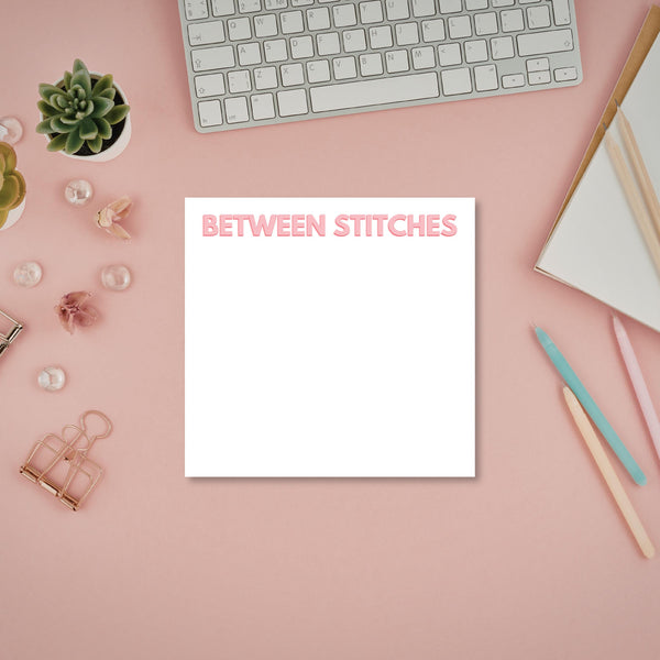 Needlepoint Gift Notepad | "Between Stitches" Funny Stitching Gift | Needlepoint Lover Notepad | Tear-Off Notes Pad | Gift for Needlepointer