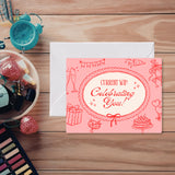 Funny Needlepoint Congratulations Card | "Current WIP: Celebrating You" | Card for Stitcher | Needlepoint Lover Greeting Card